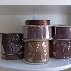 Ribbon, 1 pound, dark brown assorted